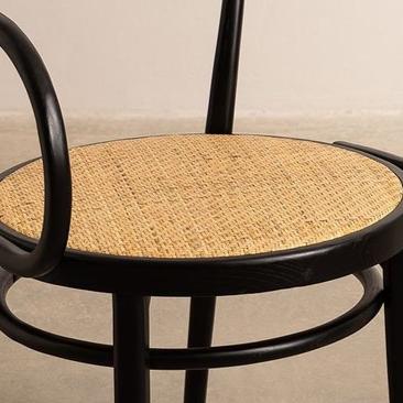Thonet Chair in Elm Wood with Armrests, Vintage Style