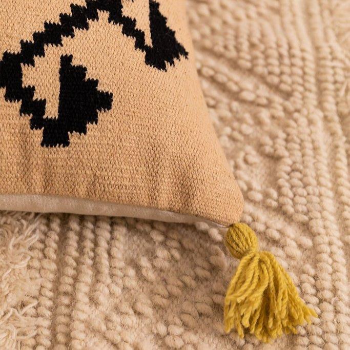Cotton Cushion with Geometric Design