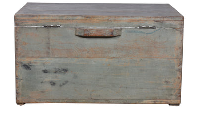 Baúl de madera vintage verde núm. 58