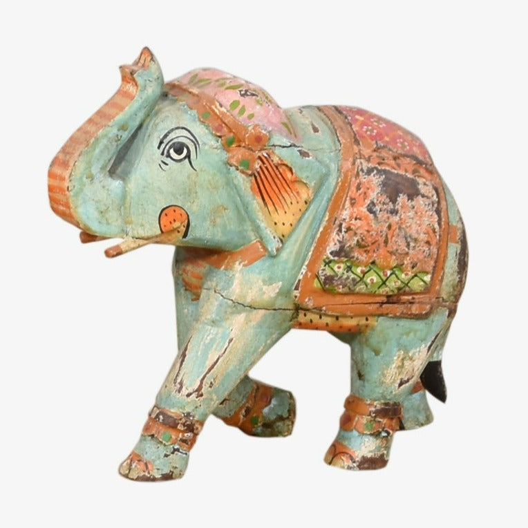 Indian Mughal Shikar Wooden Decorative Elephant Figure