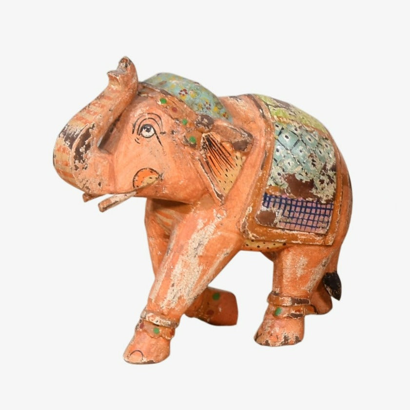 Indian Mughal Shikar Wooden Decorative Elephant Figure