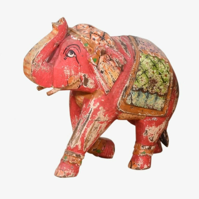 Indian Mughal Shikar Wooden Decorative Elephant Figure