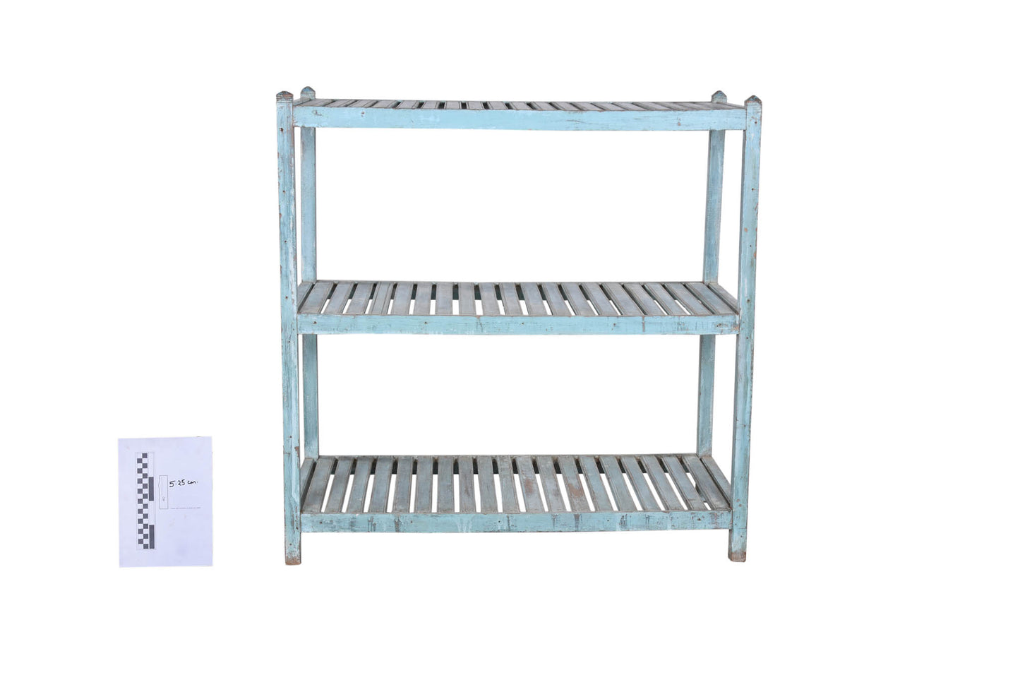 Vintage blue wood shelf 108x107cm no. 124