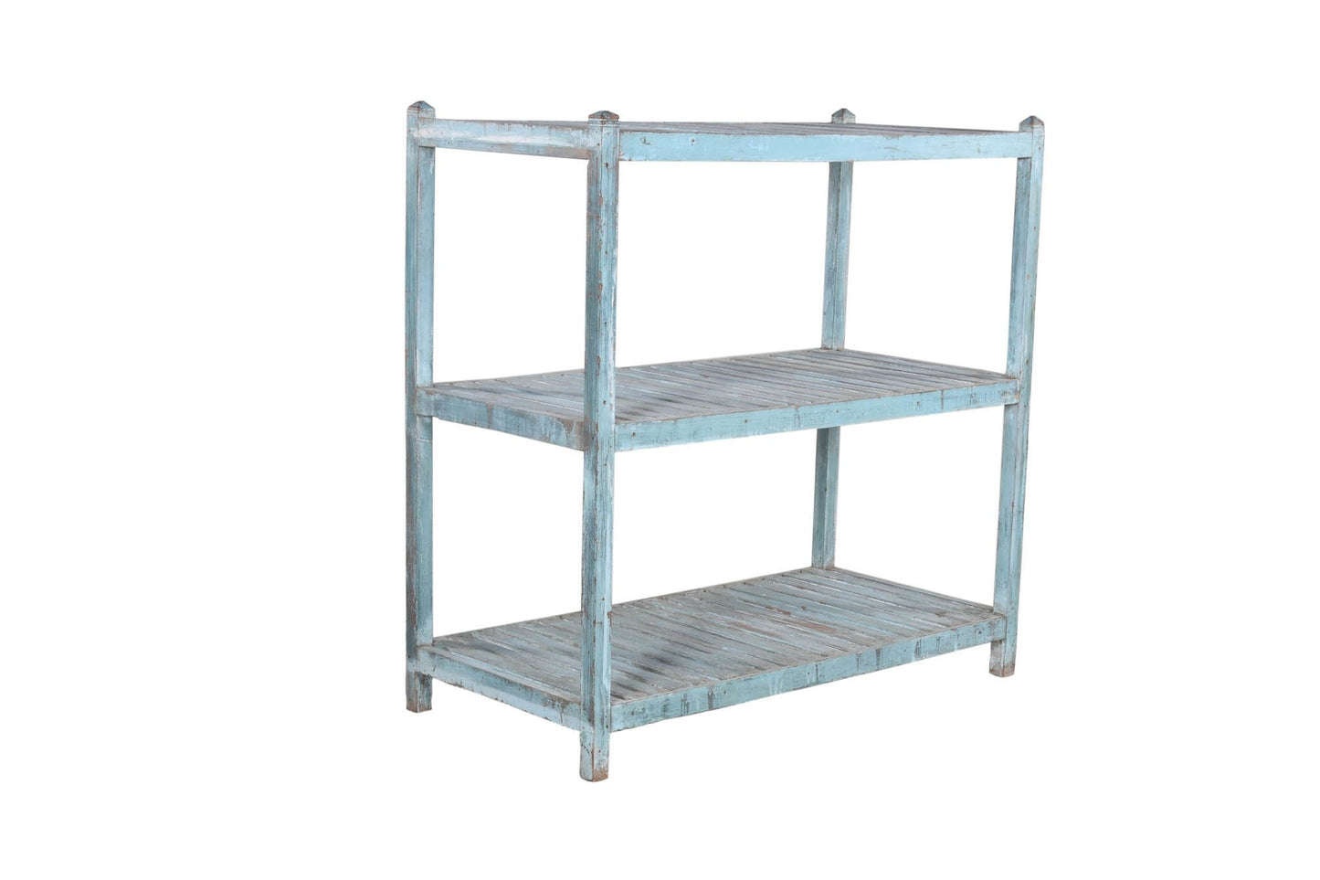 Vintage blue wood shelf 108x107cm no. 124