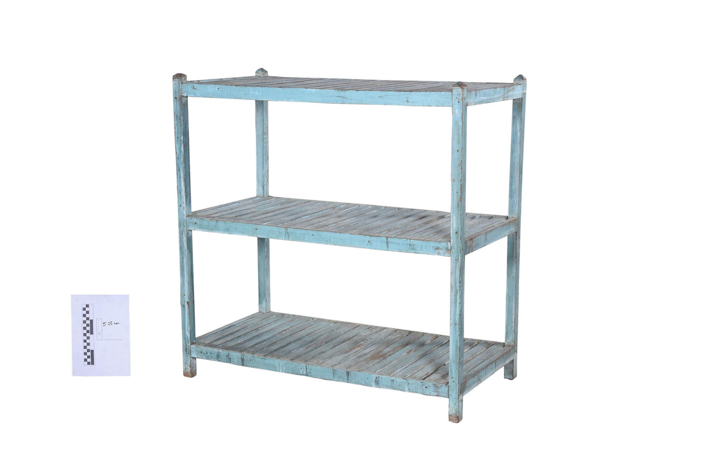 Vintage blue wood shelf 108x107cm no. 124