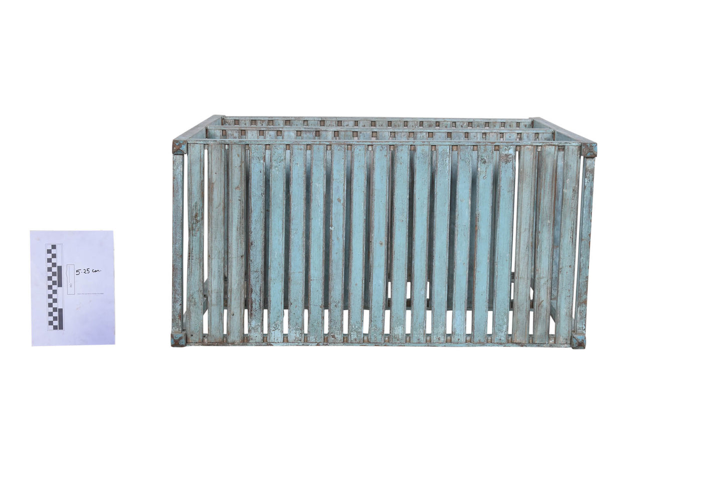 Vintage blue wood shelf 108x107cm no. 124