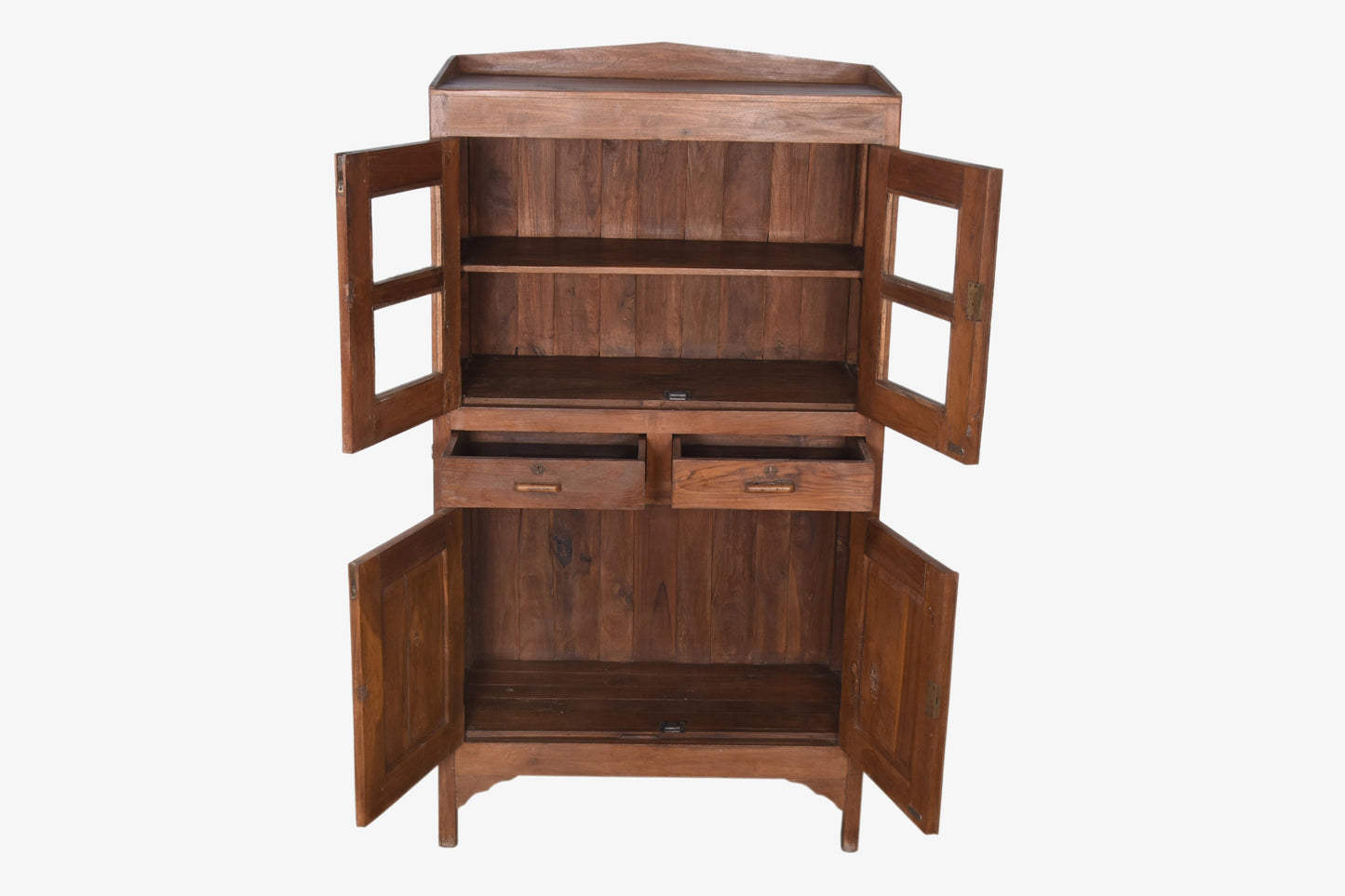 Vitrina de madera antigua natural vintage 160x87cm núm. 46