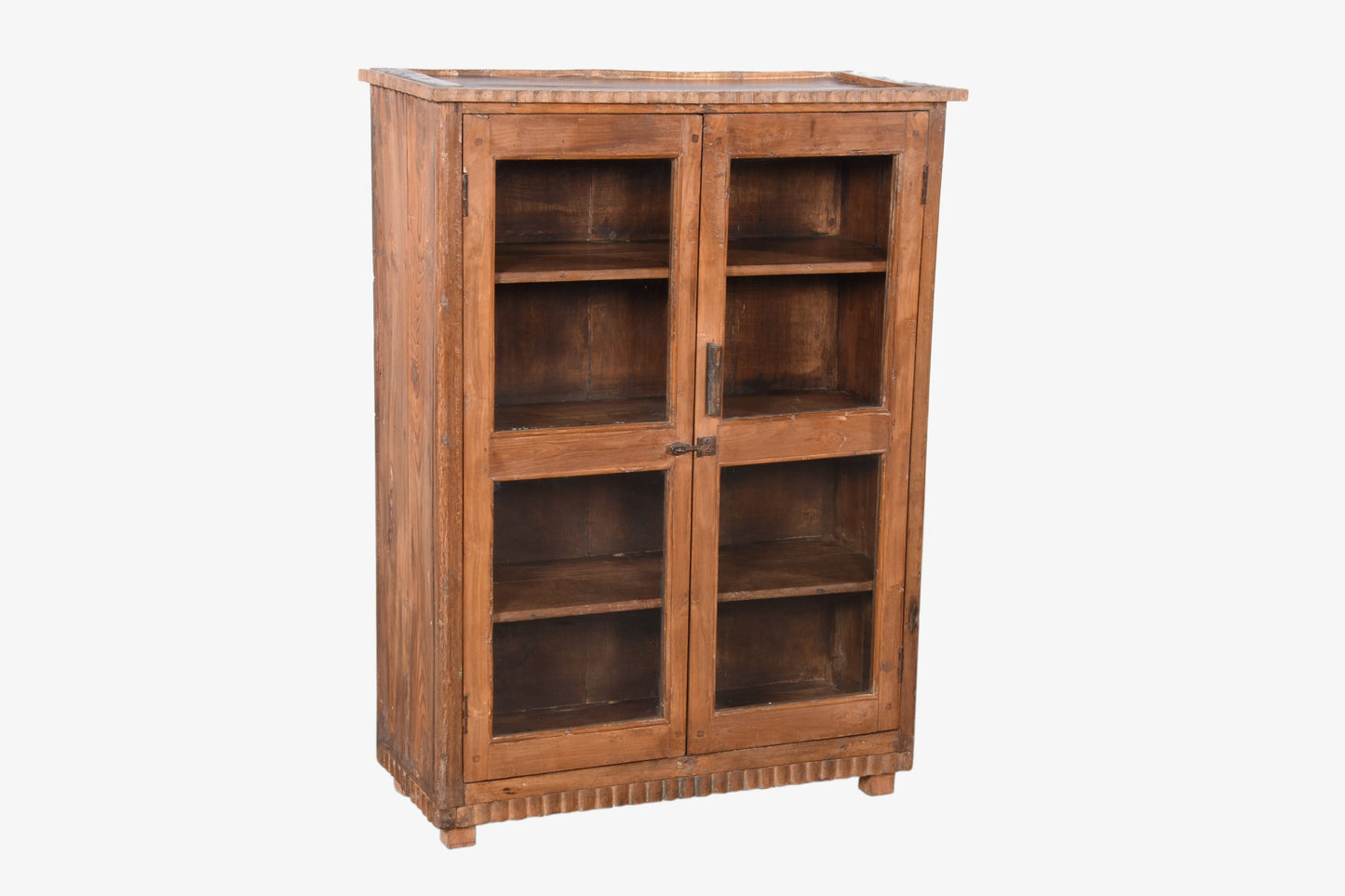 Vitrina de 2 Puertas de Madera Maciza de Teca Estilo Retro