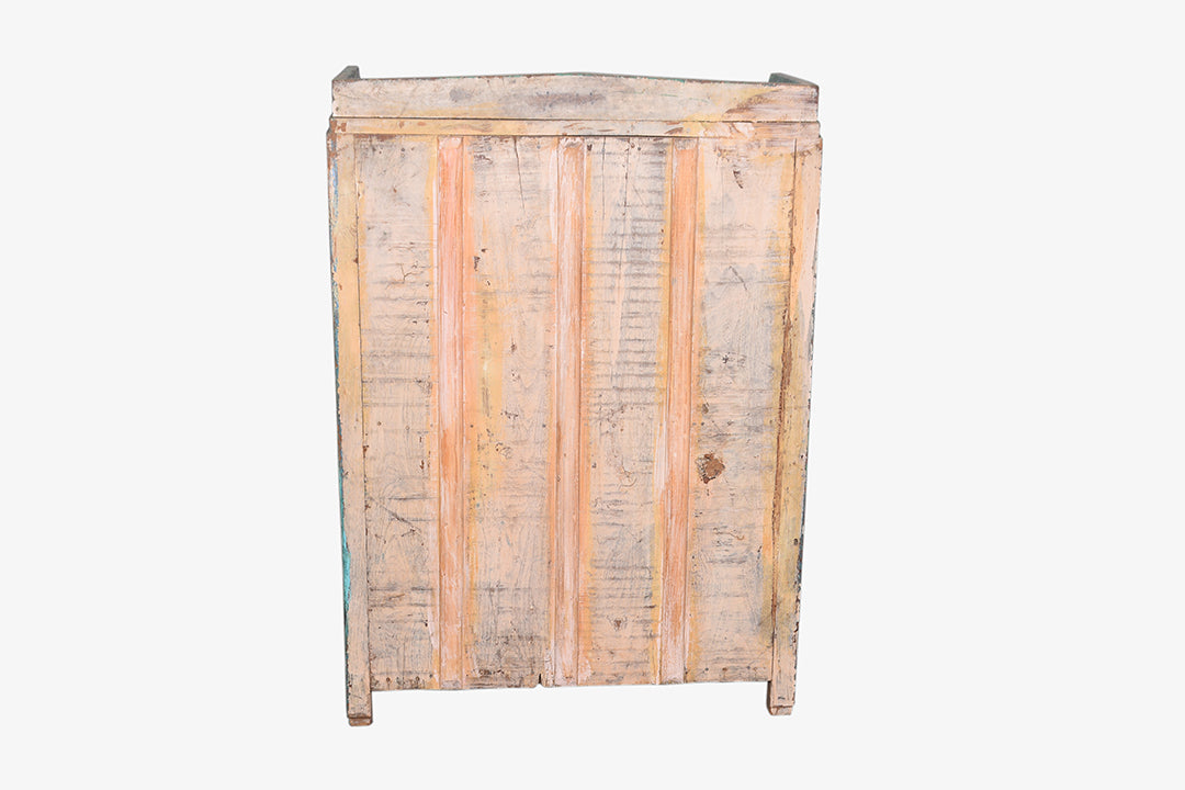 Vitrina de madera verde vintage 98x66cm