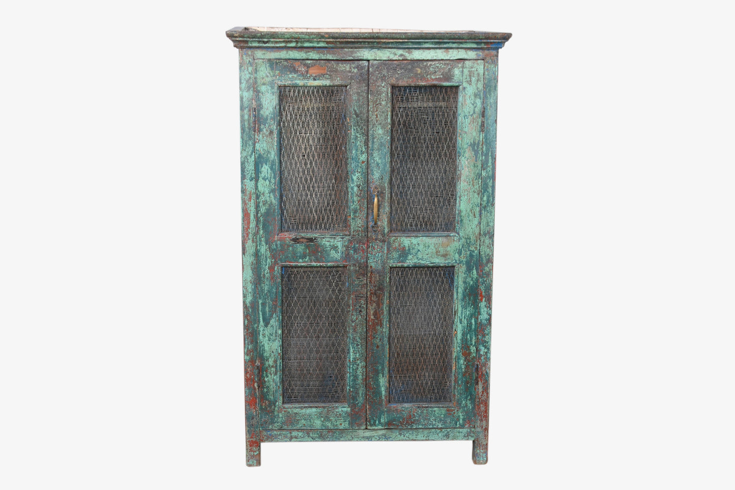 Armario de madera verde vintage 78x56x122cm