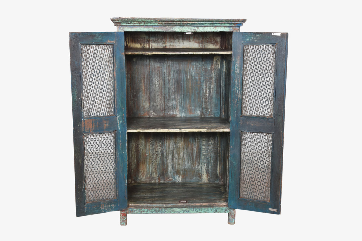 Armario de madera verde vintage 78x56x122cm