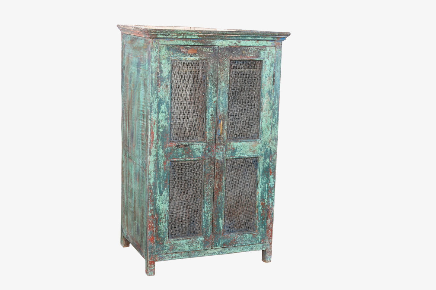 Armario de madera verde vintage 78x56x122cm