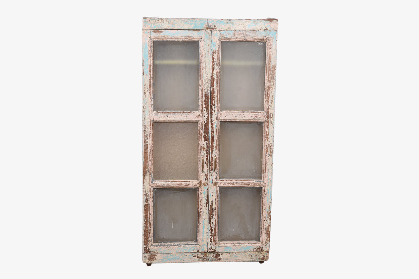 Vitrina de madera antigua beige vintage 125x66cm núm. 105