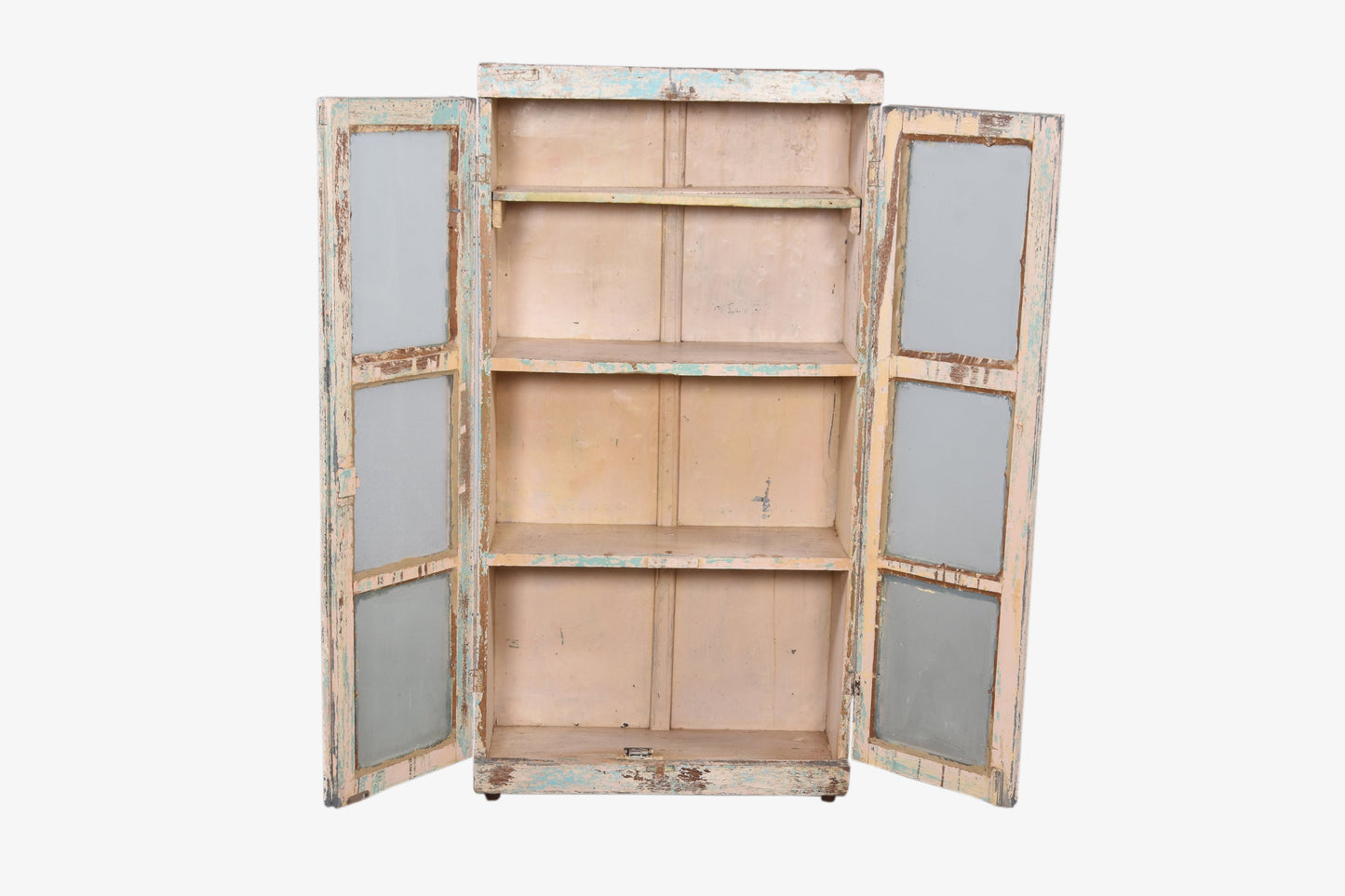 Vitrina de madera antigua beige vintage 125x66cm núm. 105