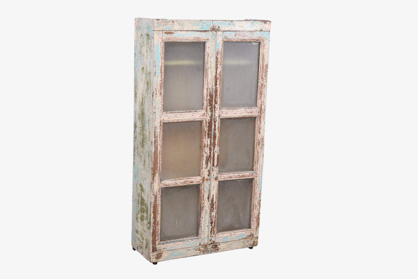 Vitrina de madera antigua beige vintage 125x66cm núm. 105