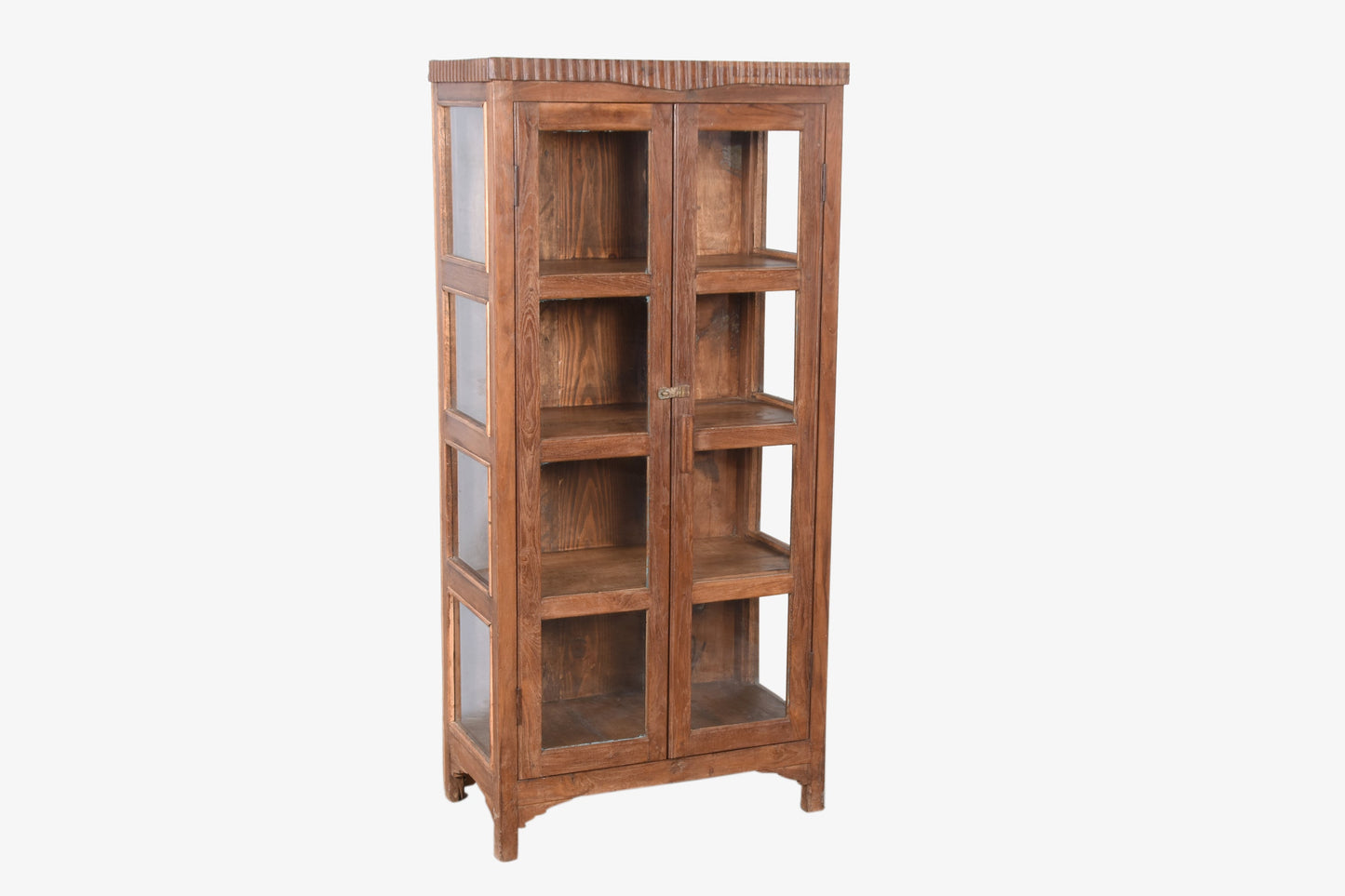 Vitrina de madera antigua natural vintage 138x68cm núm. 109