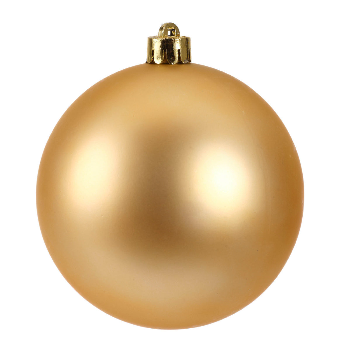 4x 10cm Gold Plastic Plain Christmas Balls