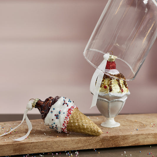 Christmas ornament in the shape of an ice cream