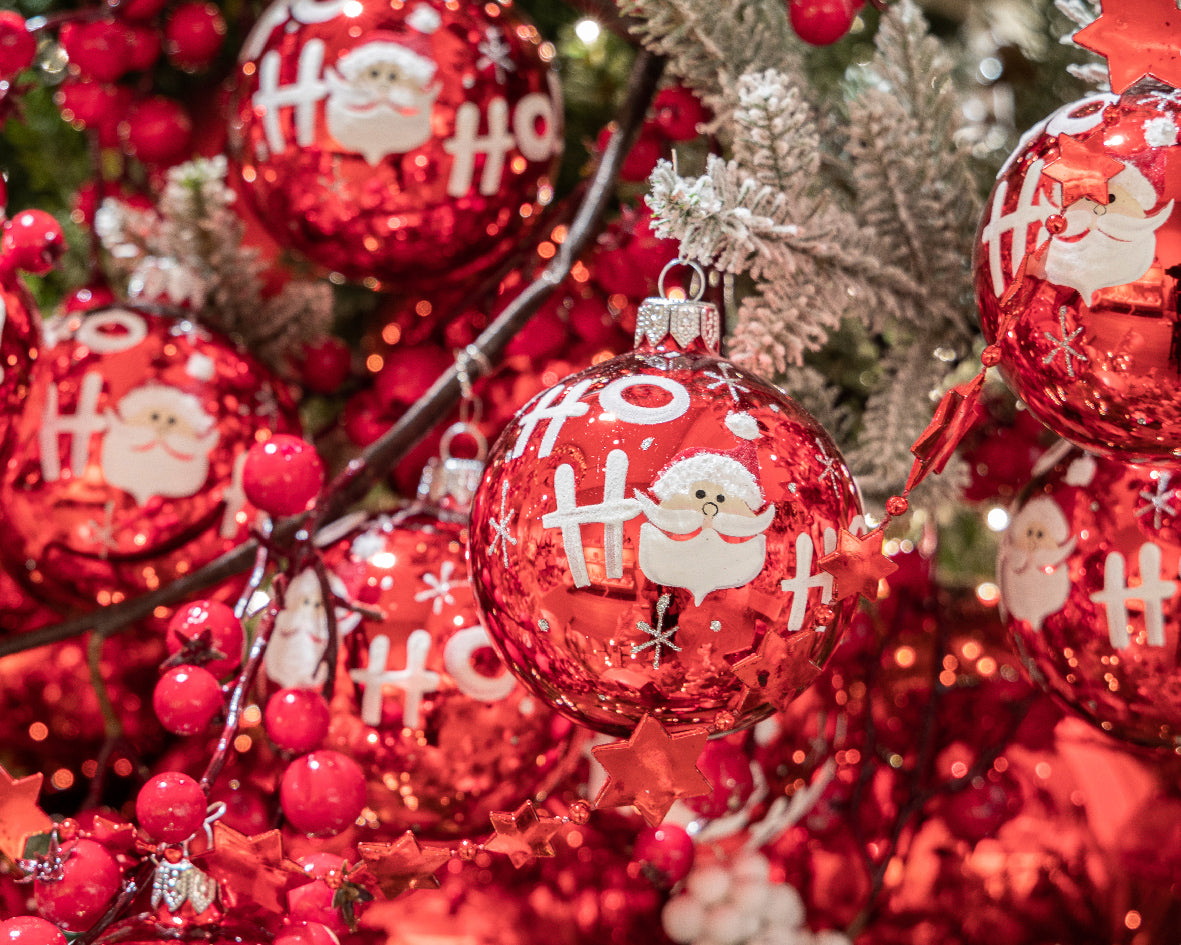 HOHOHO Weihnachtskugel Rot und Weiß