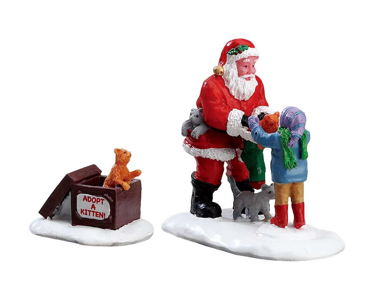 LEMAX Villa de Navidad Papá Noel Y Gatitos, Set De 2 Envios a Canarias