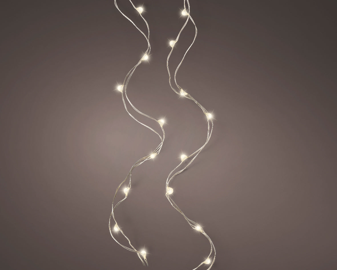 PVC garland with warm white light 195cm