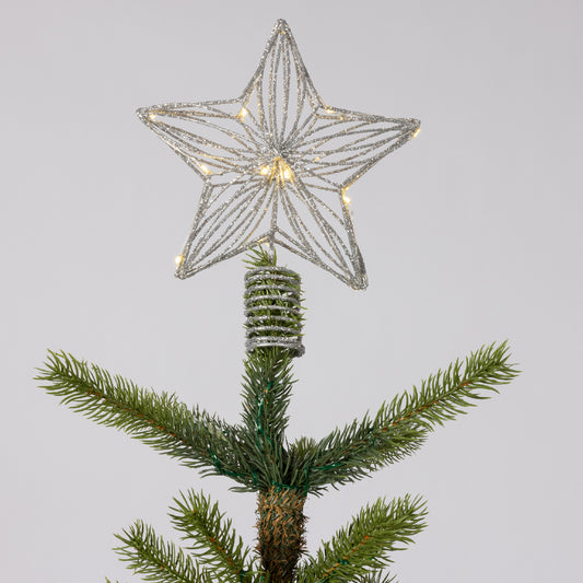 25cm battery operated warm white light metal star