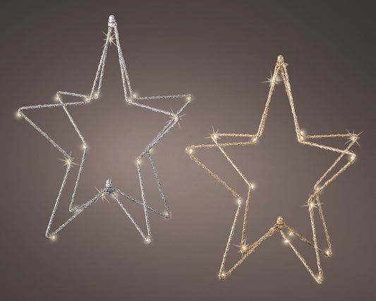 Objetos-Estrella de luces exterior 28cm 20microLED warm white