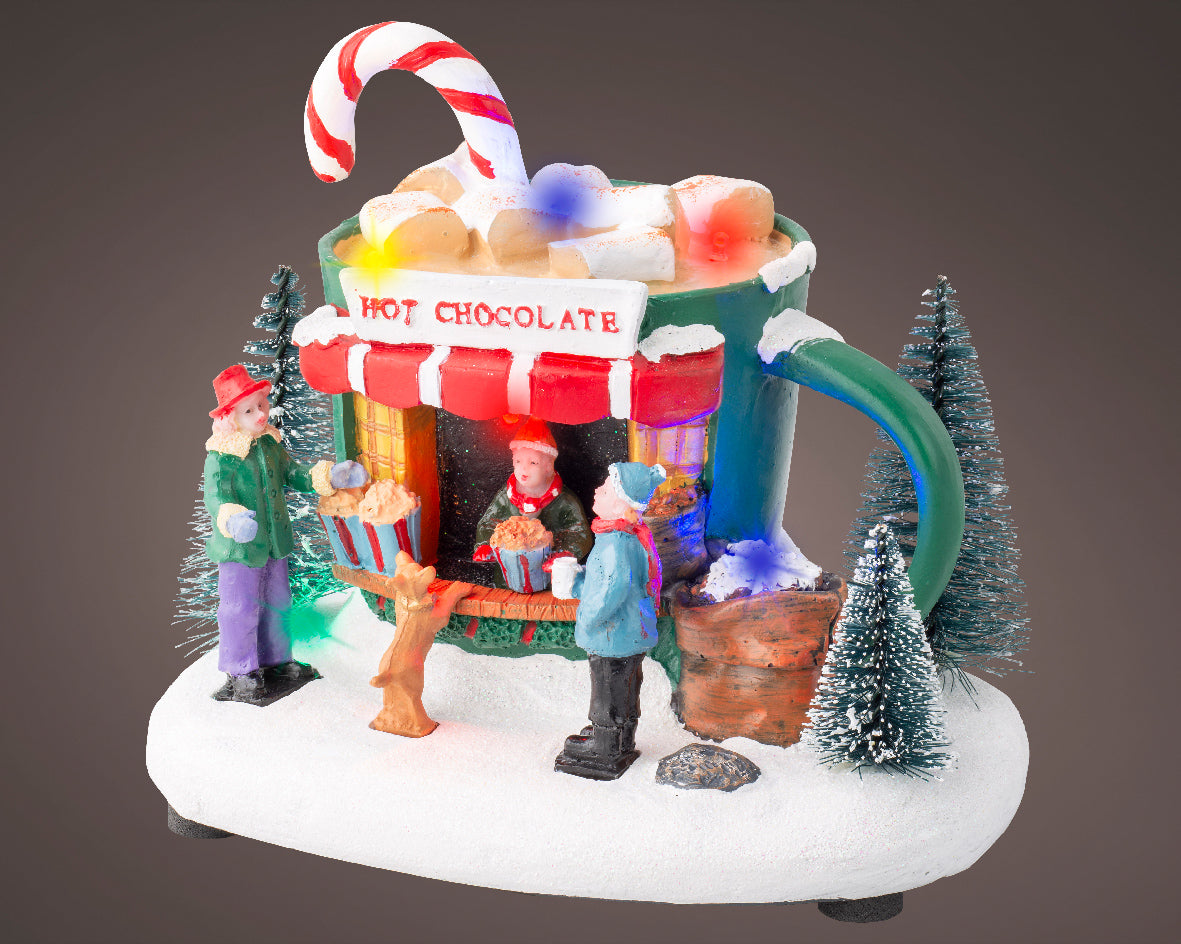 Ventorrillo de venta de chocolate caliente Christmas Village 15x18x15cm