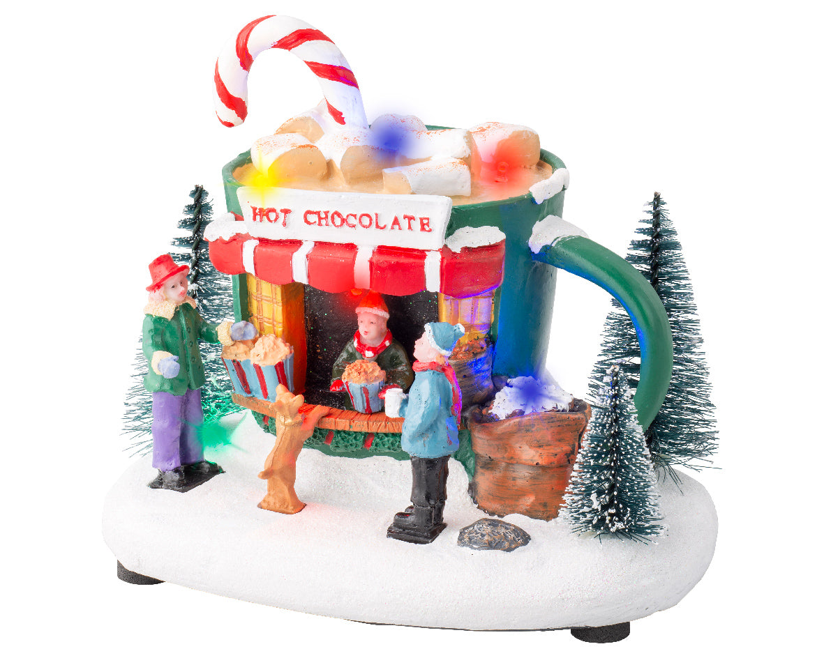 Ventorrillo de venta de chocolate caliente Christmas Village 15x18x15cm