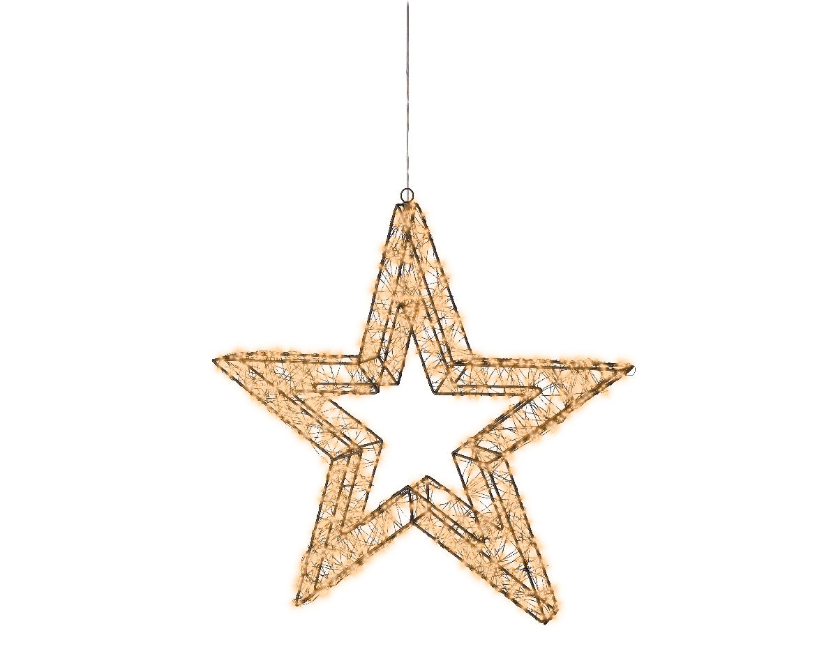 Adorno de Estrella microLED para interior y exterior de Navidad 7x59x59cm