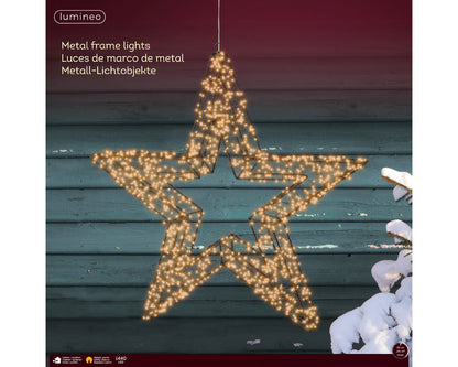 Adorno de Estrella microLED para interior y exterior de Navidad 7x59x59cm