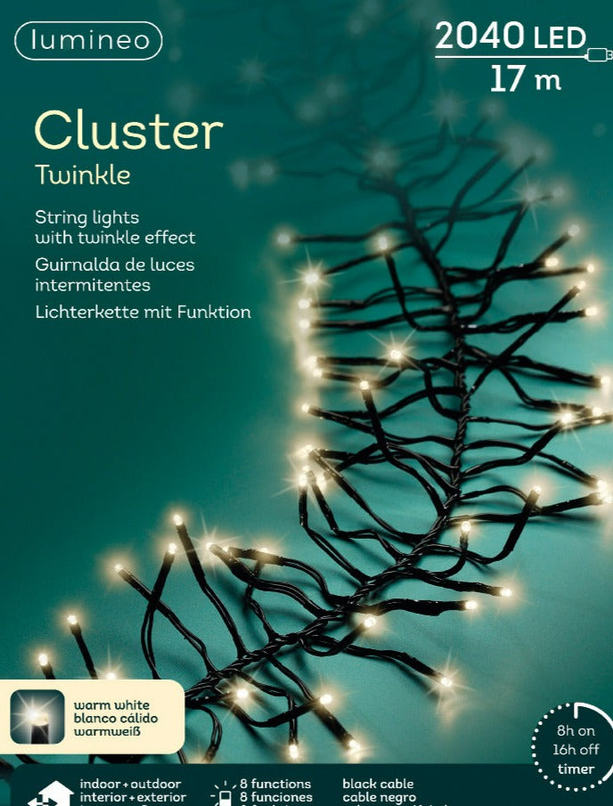 Cluster String Lights 1900cm-2040LED Warm White