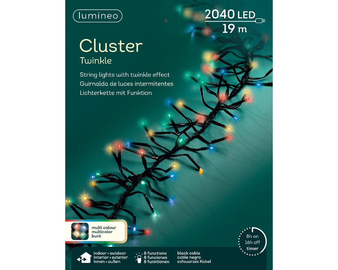 Dekorative Leuchten Cluster Innen-Außen schwarzes Kabel Multicolor LED 8 Multifunktions 1700cm-2040L