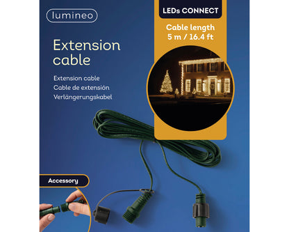 Cable extensor de 500cm con cable verde sistema de luces Conectables