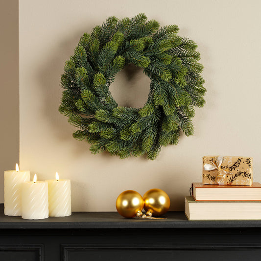 Green Christmas wreath 40 cm plastic