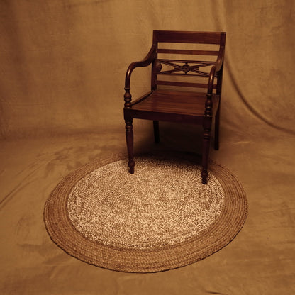 Natural Round Jute Rug Ø120 cm, Boho-Rustic Style