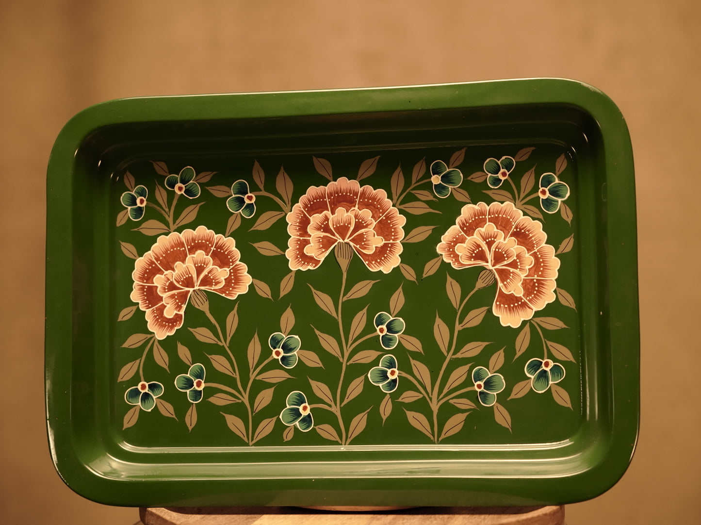Bandeja de Metal Decorada Floral