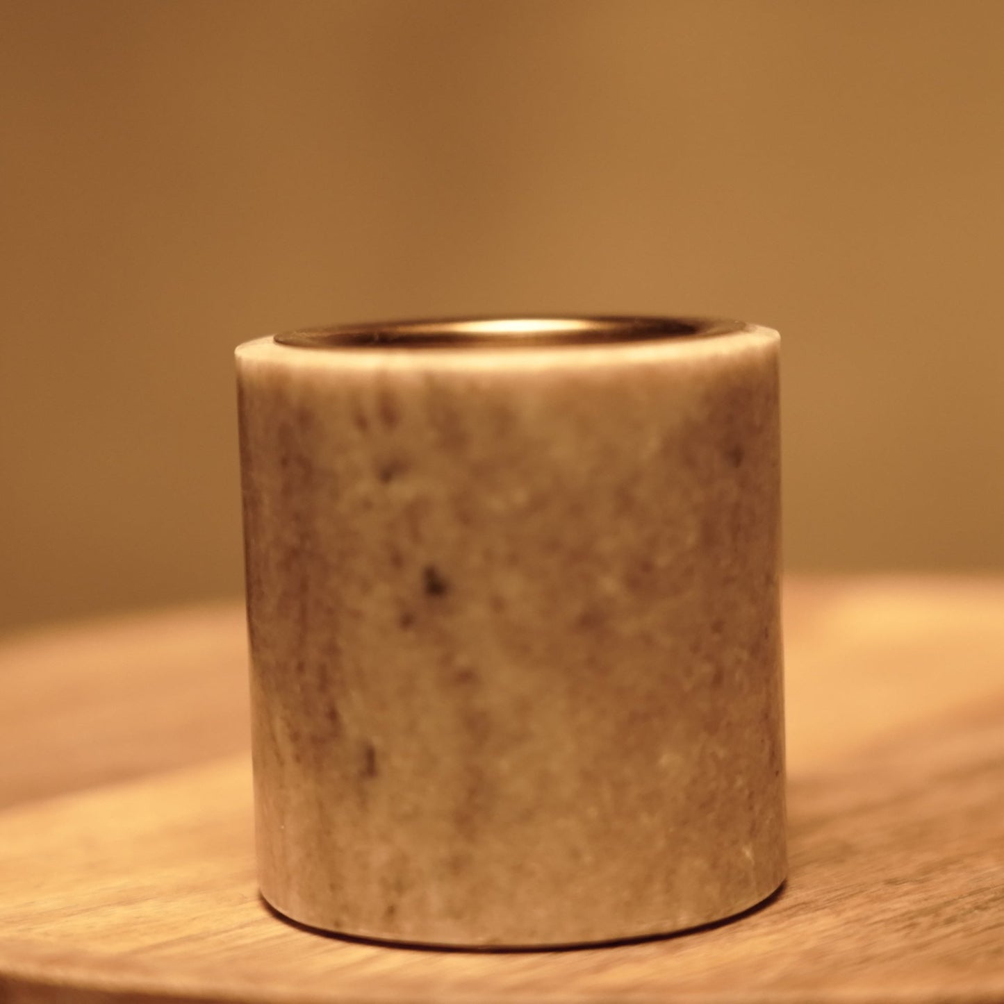 Marble and gold chrome candle holder - modern style