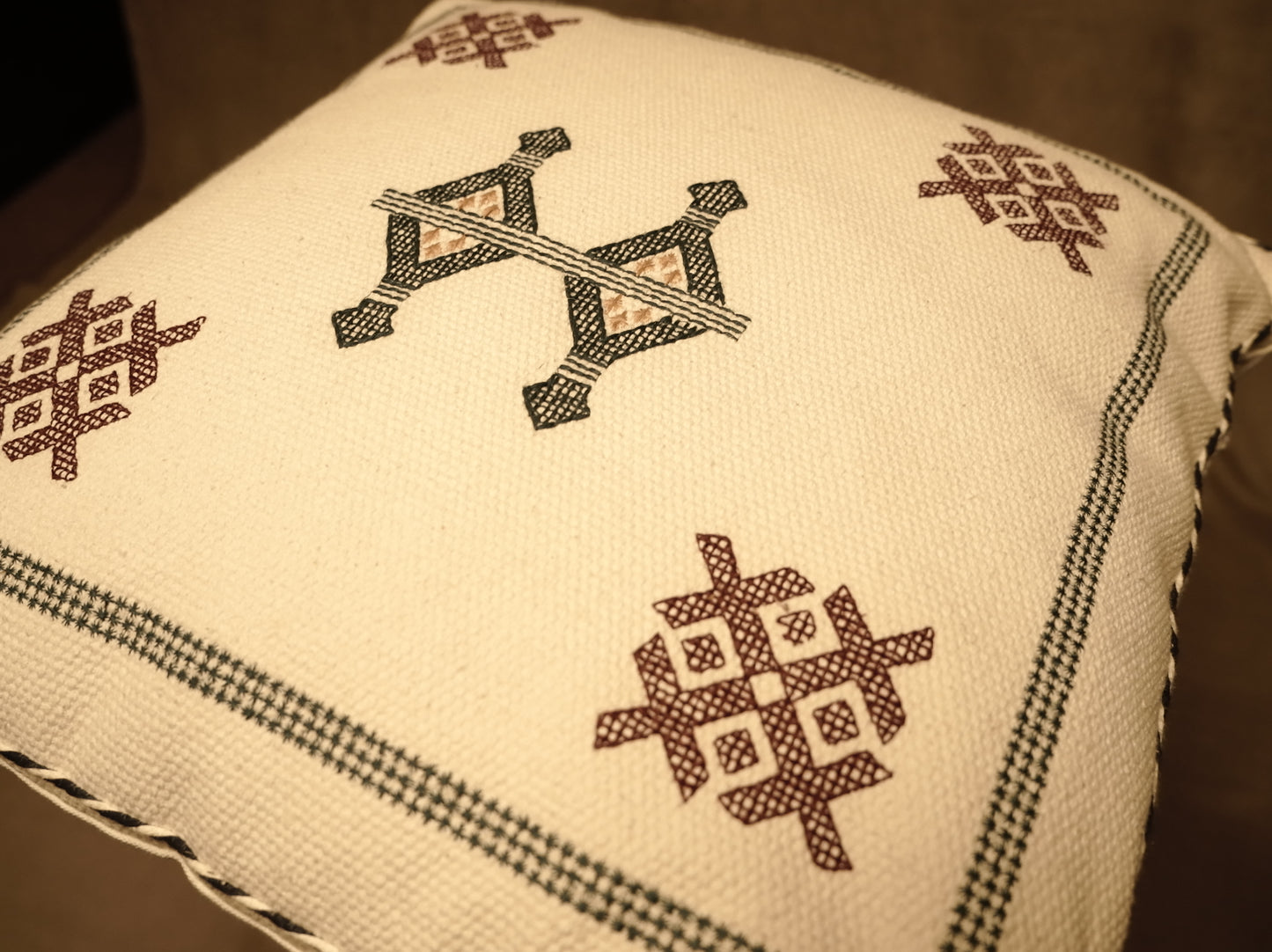 Ethnic Style Embroidered Cotton Cushion