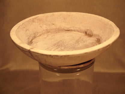 Cuenco de Madera Blanco Estilo Indígena - 55cm