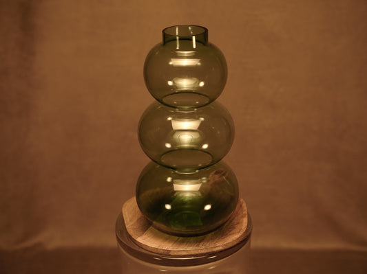 Florero de Vidrio Soplado Verde - Diseño Moderno