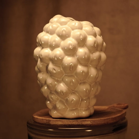 Jarrón de cerámica blanco estilo orgánico