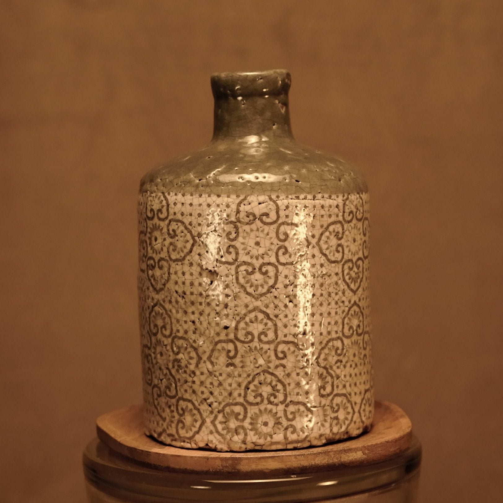 Jarrón de gres estilo vintage