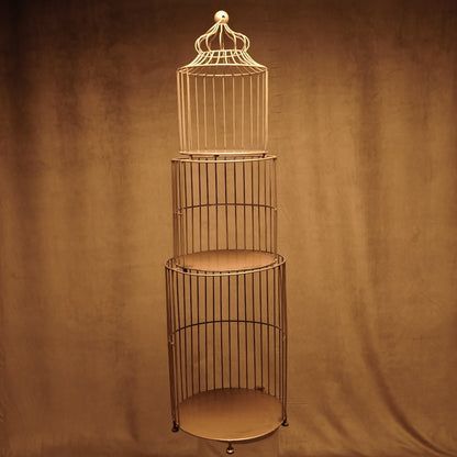 Decorative cage with antique gold finish