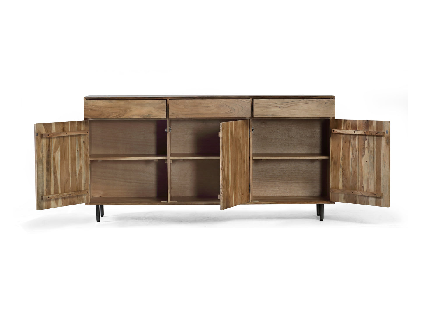 Contemporary style Acacia wood storage console