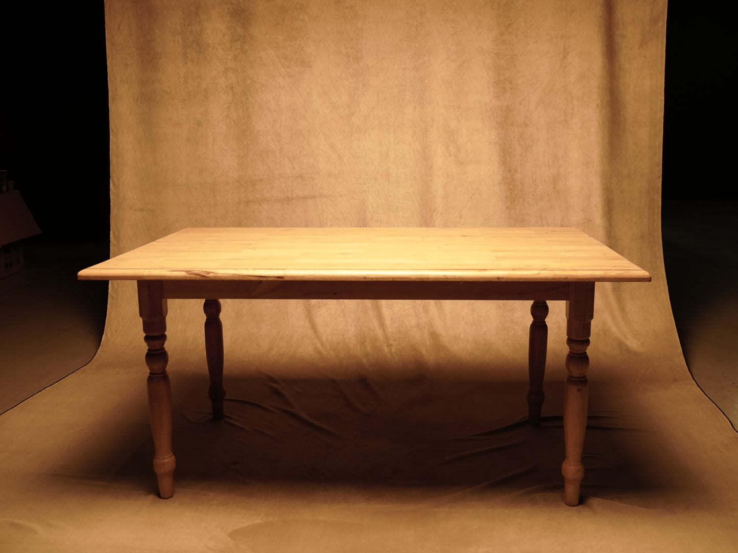 Rustic Pine Table with Turned Legs - Classic Style