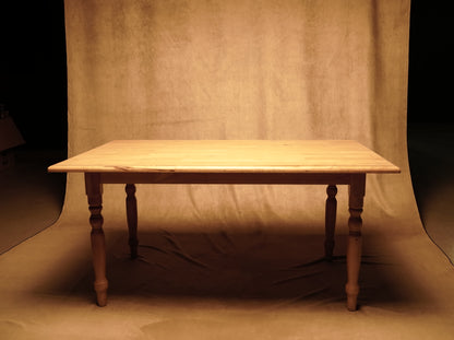 Rustic Pine Table with Turned Legs - Classic Style
