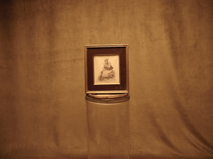 Pintura India en Miniatura - Retrato de Sabio en Óleo sobre Papel
