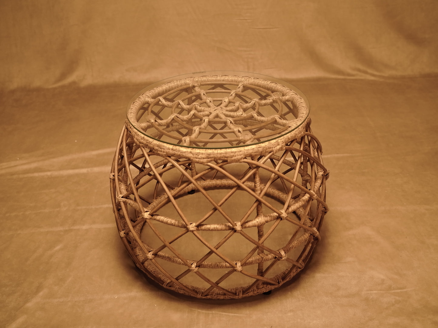 Synthetic rattan side table for outdoor use dia58x42cm