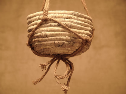 Boho style hyacinth hanging basket planter - in 2 sizes